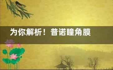 为你解析！普诺瞳角膜塑形镜有几种？3个系列划分满足不同人|设计特点了解更易选择！